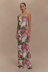 Ella Strapless Chiffon Maxi Dress - Sonia Rose Print