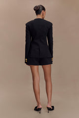 Asia Mixed Button Blazer - Black
