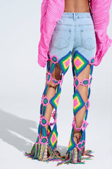 OUT OF OFFICE CROCHET DENIM JEANS