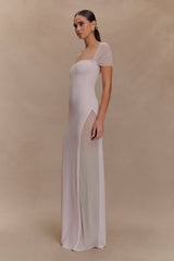 Wyatt Slinky And Mesh Maxi Dress - Pale Pink