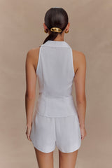 Scout Sleeveless Linen Shirt - White