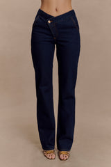 Remington V Front Straight Leg Jeans - Indigo Blue