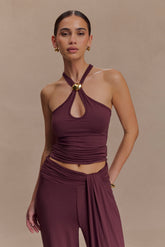 Ramona Modal Tank Top With Hardware - Mahogany