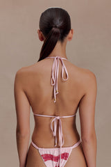 Robyn Beaded Triangle Bikini Top - Pink