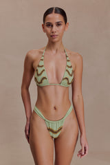 Robyn Beaded Triangle Bikini Top - Sage