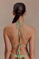 Robyn Beaded Triangle Bikini Top - Sage