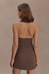 Marina Halter Top With Hardware - Cacao Brown