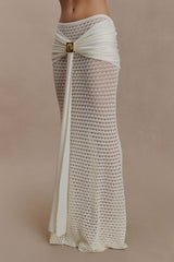 Mania Crochet Maxi Skirt With Hardware - Ivory