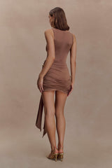 Sinead Slinky Mini Dress With Hardware - Mocha