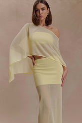 Lyra Sheer Knit Cape - Lemon