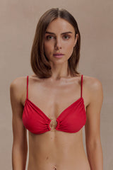 Tyler Bikini Top With Hardware - Red