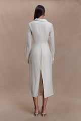 Cecilie Cut Out Shirt Midi Dress - White