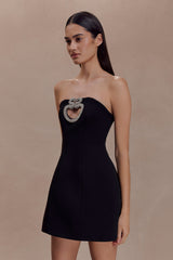 Hilda Embellished Strapless Mini Dress - Black