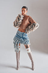 OPEN UP YOUR LOVE DENIM SKIRT