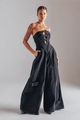 SO YESTERDAY WIDE LEG DENIM JUMPSUIT
