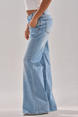 WON'T LOSE MYSELF WIDE-LEG BLUE DENIM