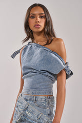 WEEKEND VIBES DENIM BLOUSE