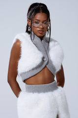 COZY VIBES FUR CARDIGAN