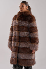 LITTLE BIT OF SPICE PANELED FAUX FUR COAT