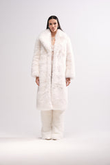 OSLO FAUX FUR COAT IN WHITE