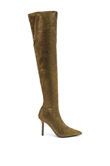 AKIRA GOLD SELMA GOLD SPARKLE OVER THE KNEE BOOT