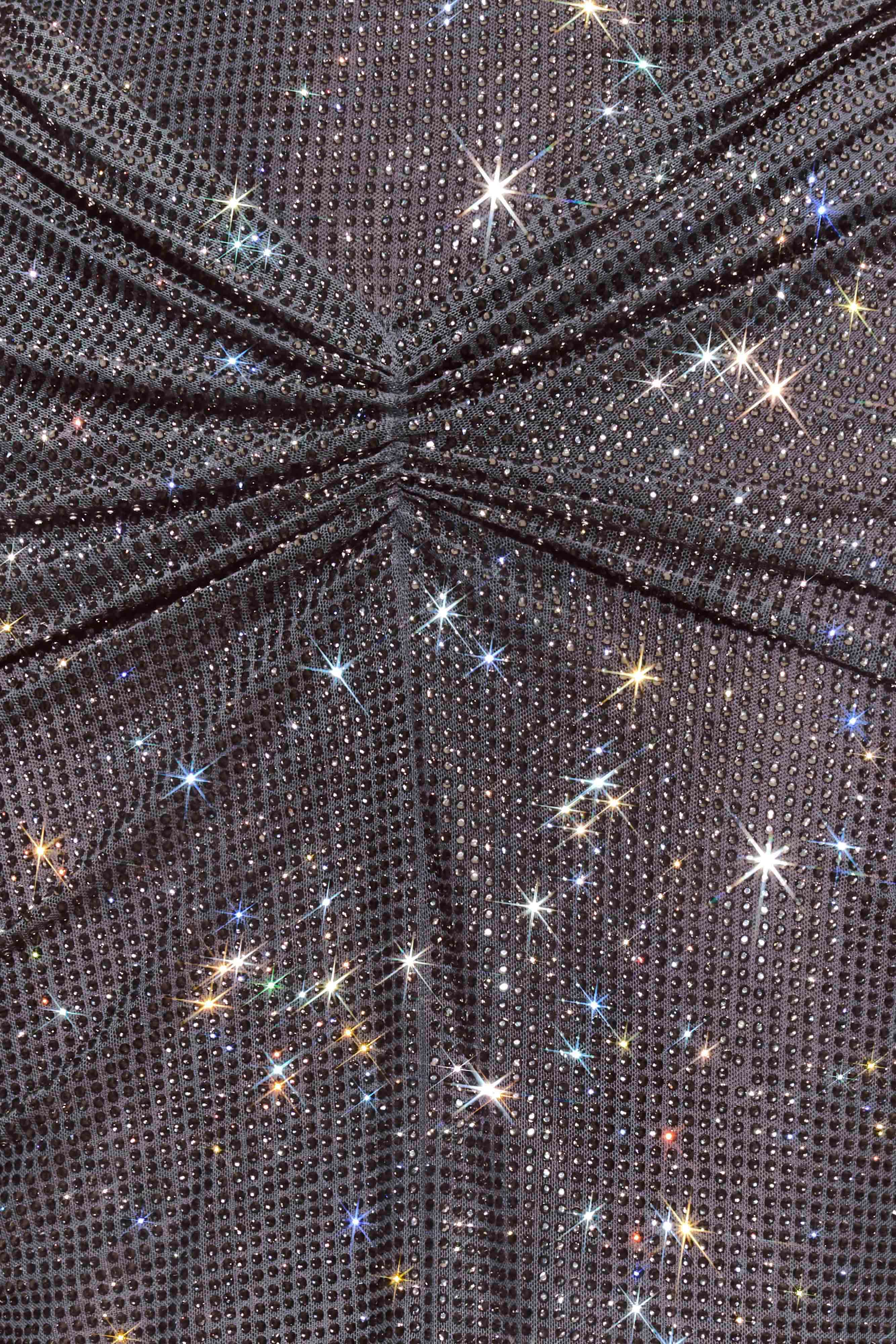 Roisin Diamante Maxi Dress - Gunmetal