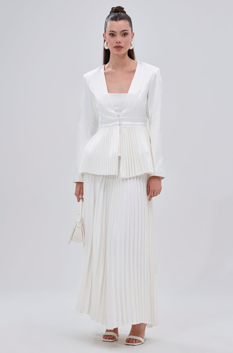 SWEET THING PLEATED SATIN BLAZER