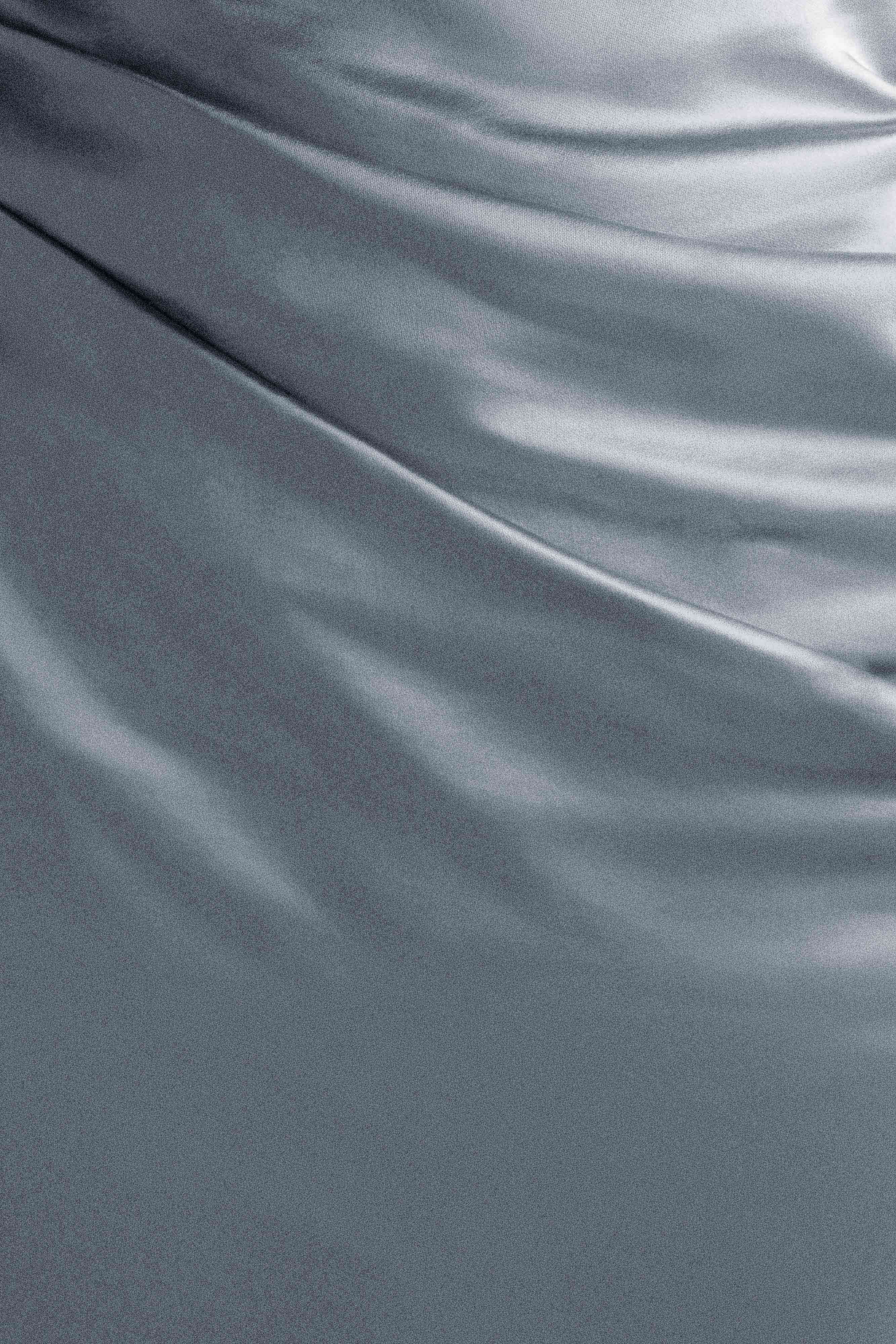 Dalia Off Shoulder Satin Maxi Dress - Frosted Blue