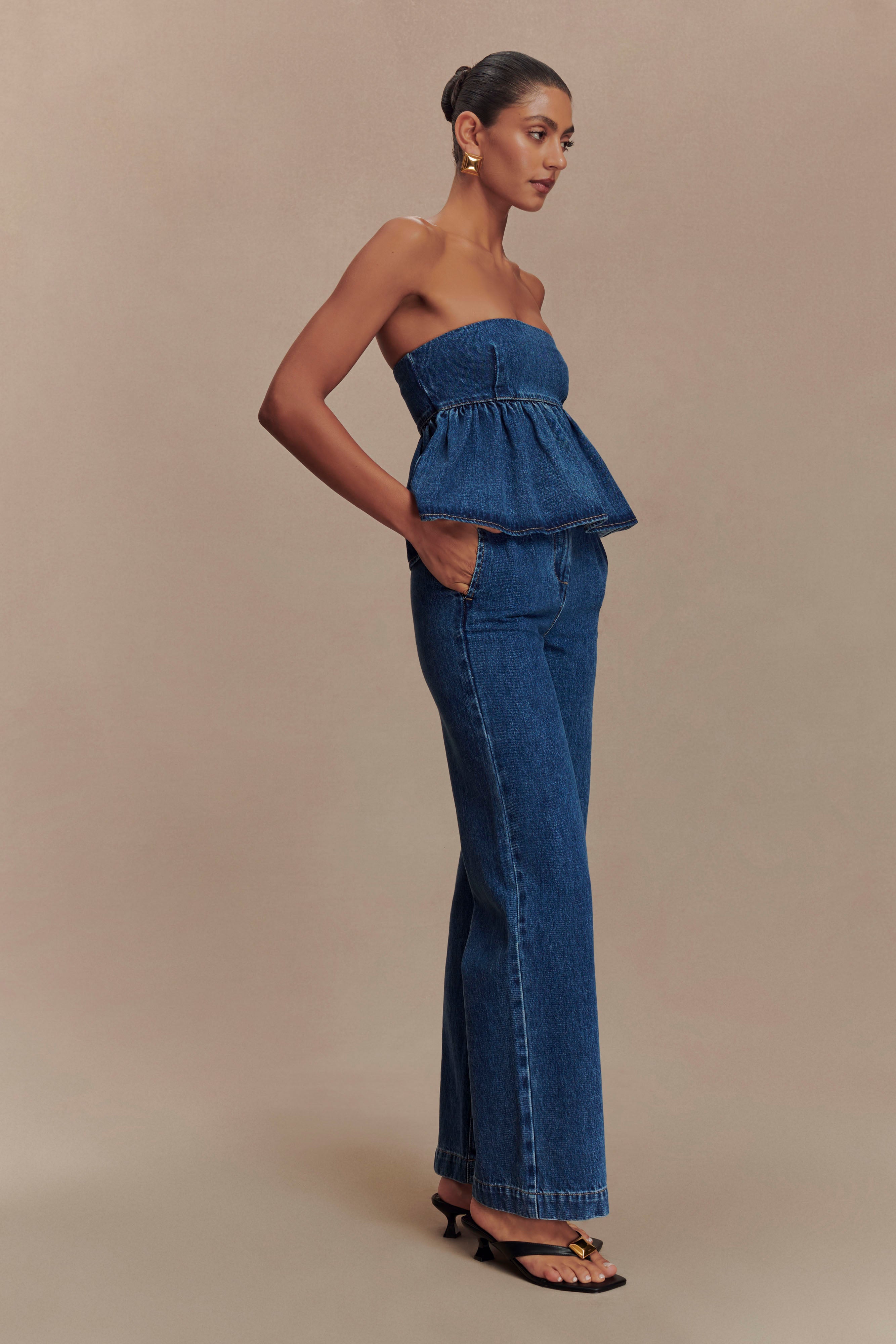 Rayne Wide Leg Denim Jeans - 90'S Blue