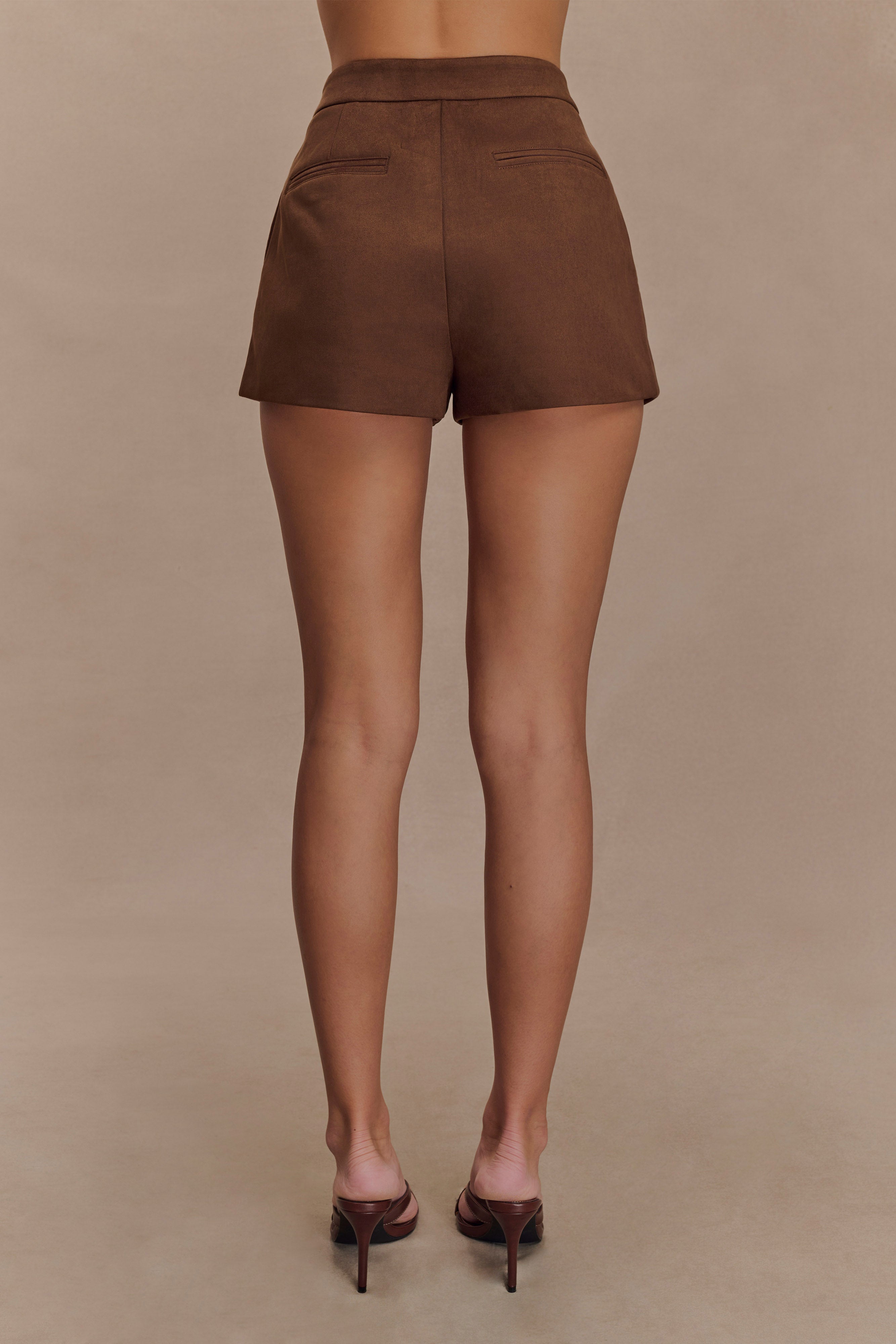 Sally Faux Suede Short - Milk Chocolate