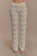 Trena Crochet Knit Pants - Ivory