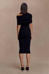 Zandie Cashmere Blend Knit Midi Dress - Black