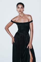 Coco Dropped Waist Maxi Dress - Black