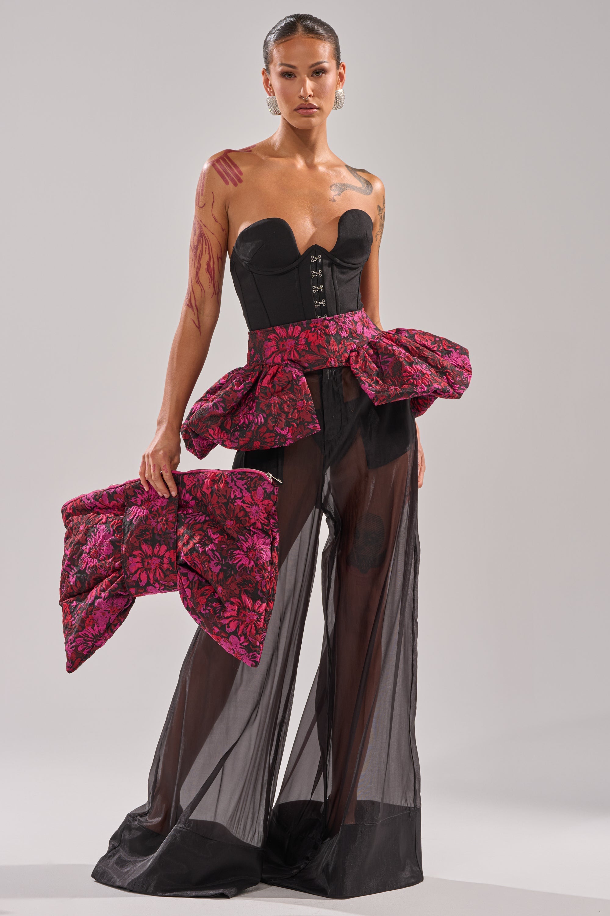 NIGHTLY FLORAL PEPLUM BELT