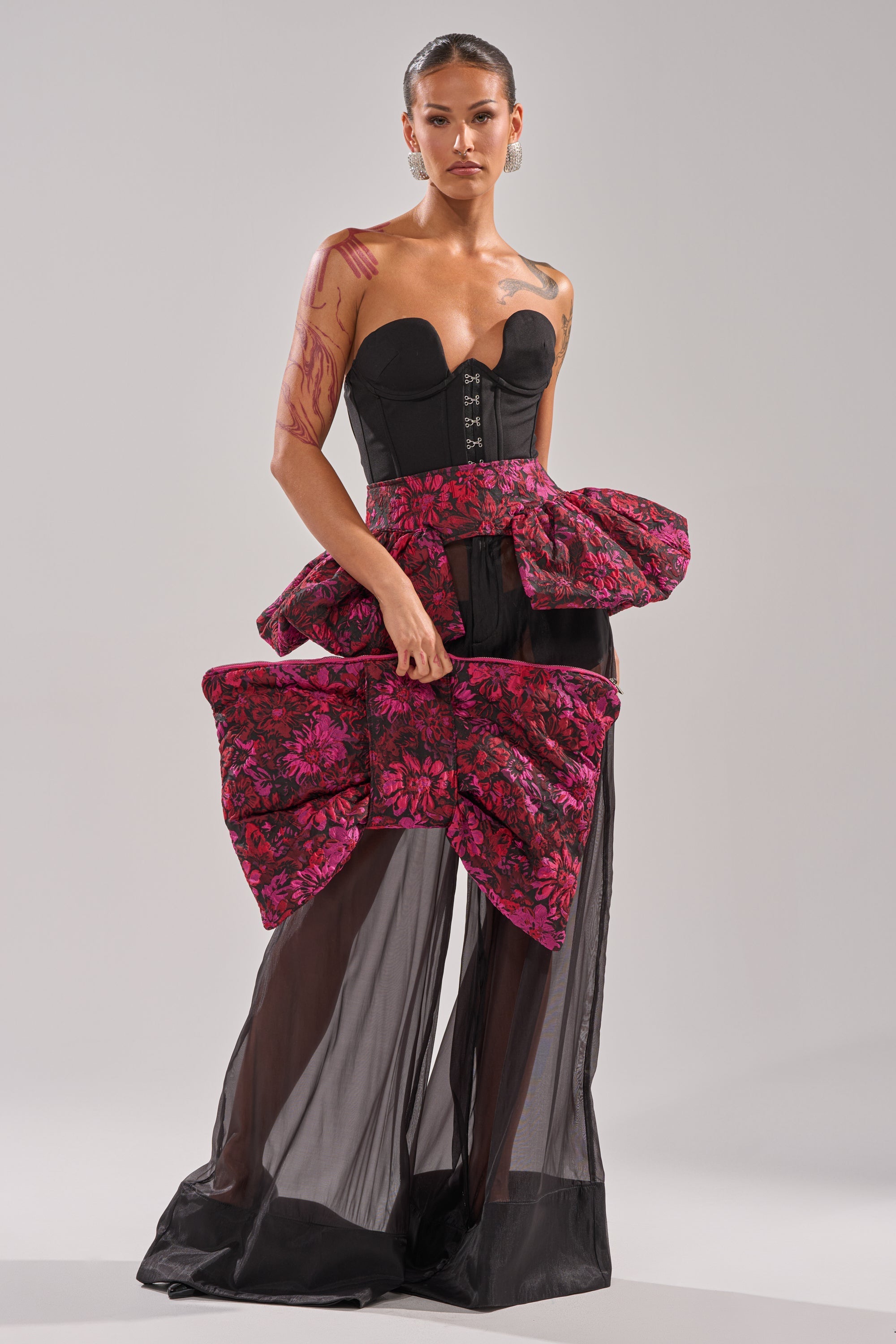 NIGHTLY FLORAL PEPLUM BELT