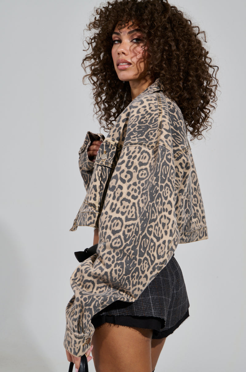 NO CHEATING PRINTED DENIM JACKET