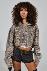 NO CHEATING PRINTED DENIM JACKET