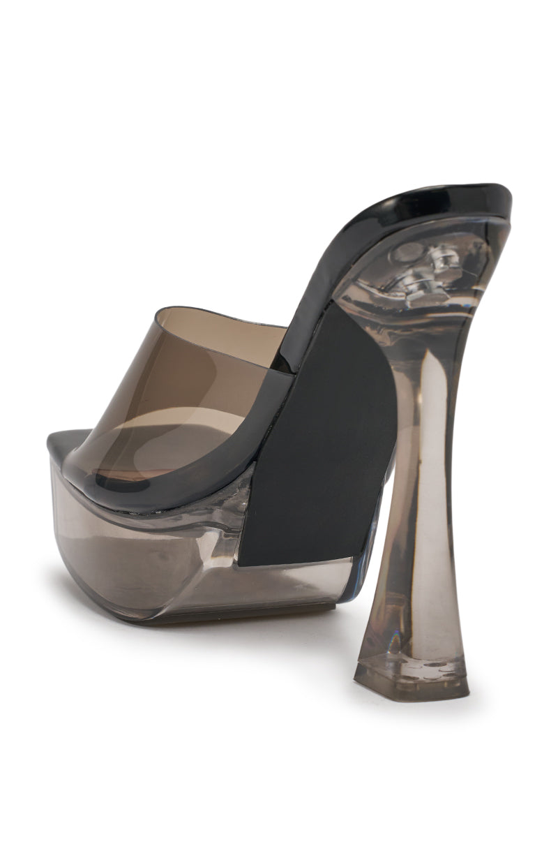 AKIRA ALEXUS SMOKE PVC CHUNKY SLIP ON SANDAL