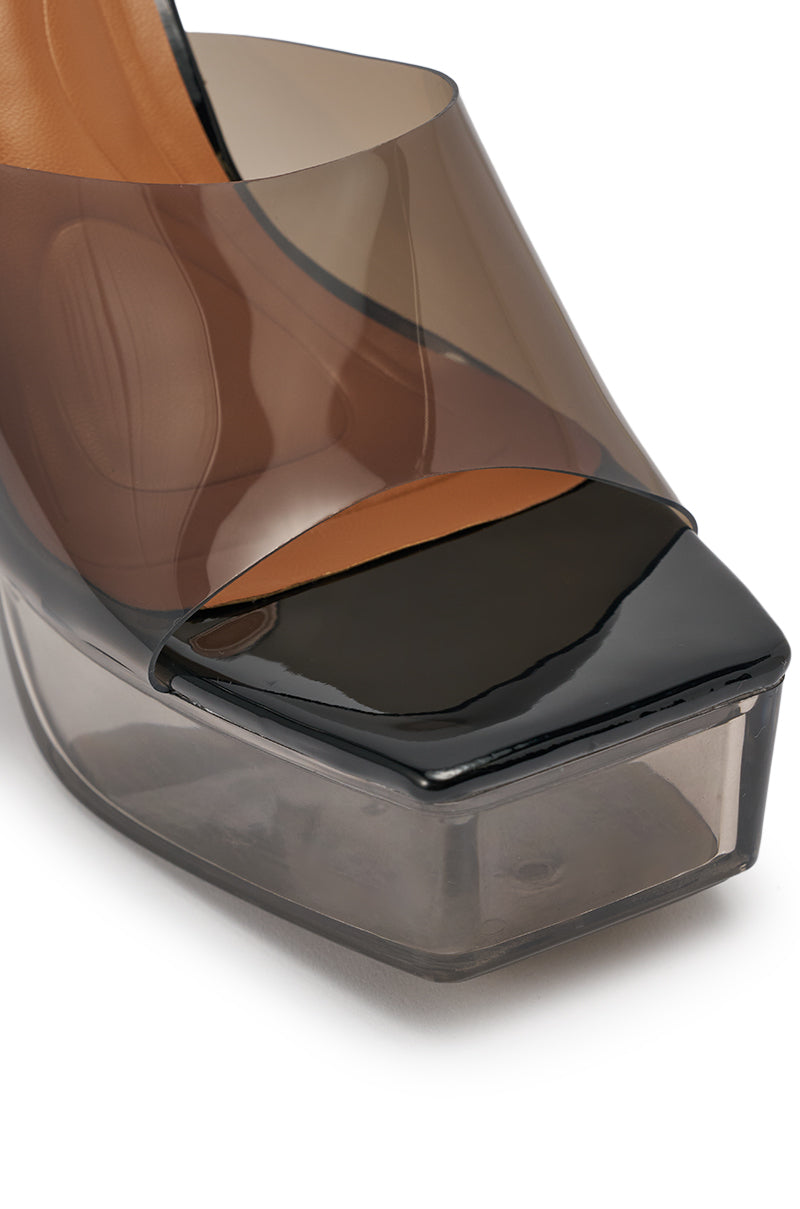 AKIRA ALEXUS SMOKE PVC CHUNKY SLIP ON SANDAL