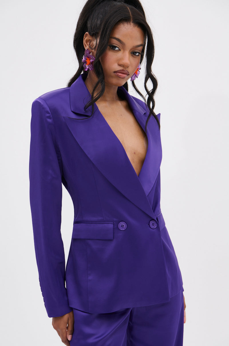 SAY YOU LOVE ME SATIN BLAZER