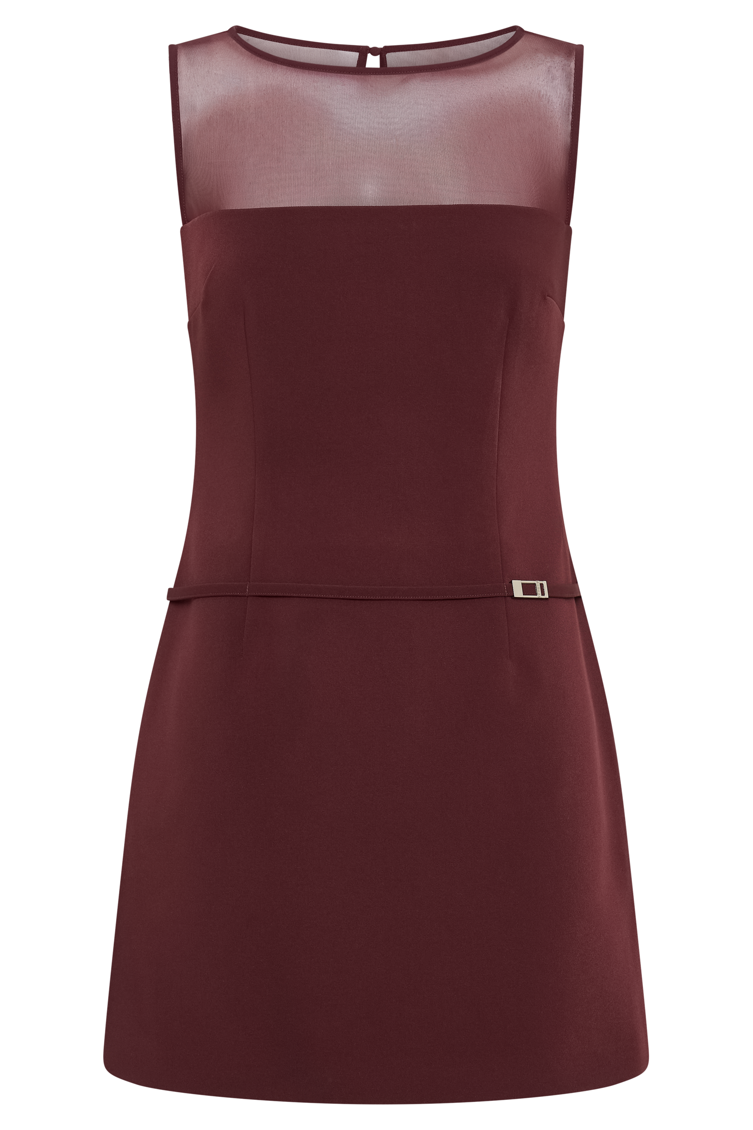 Posie Suiting Belted Mini Dress - Mahogany