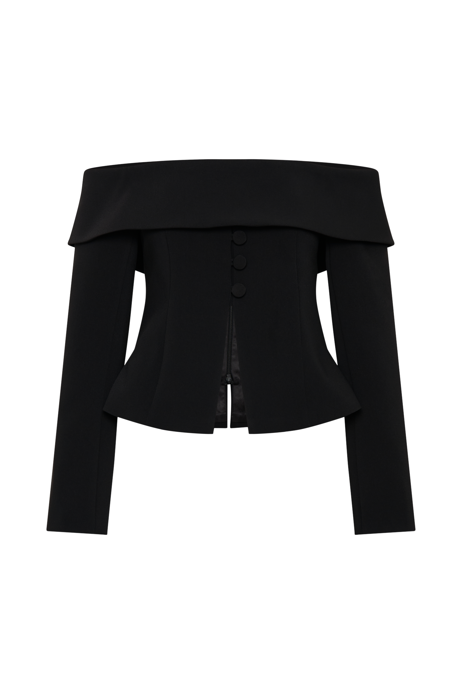 Celene Off Shoulder Jacket - Black