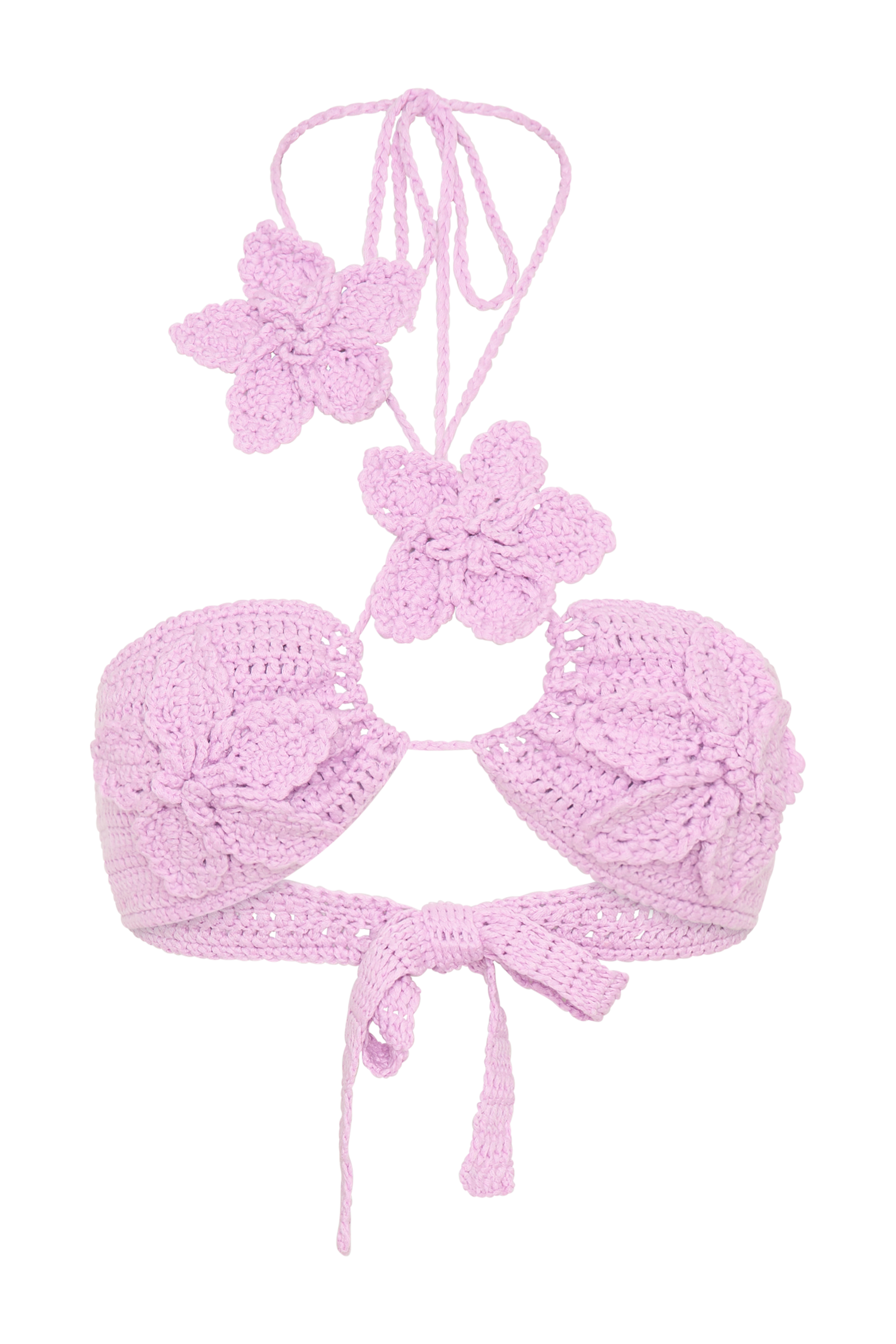 River Floral Crochet Bikini Top - Lilac