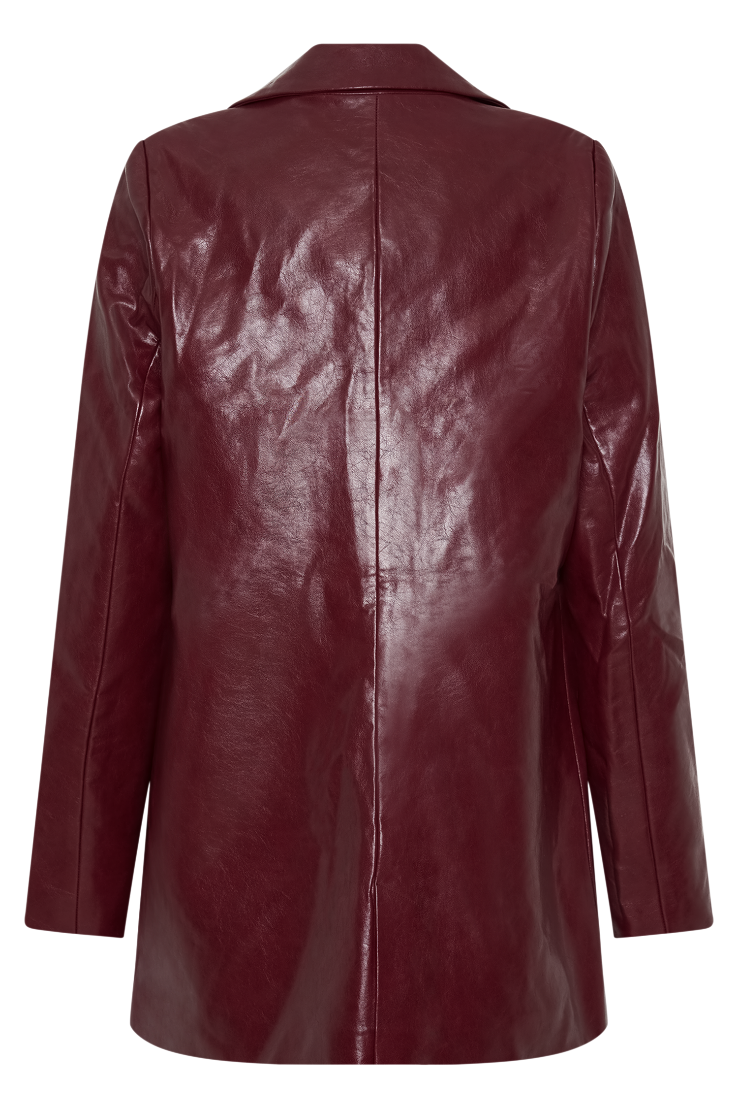 Deborah Faux Leather Coat - Cherry Red