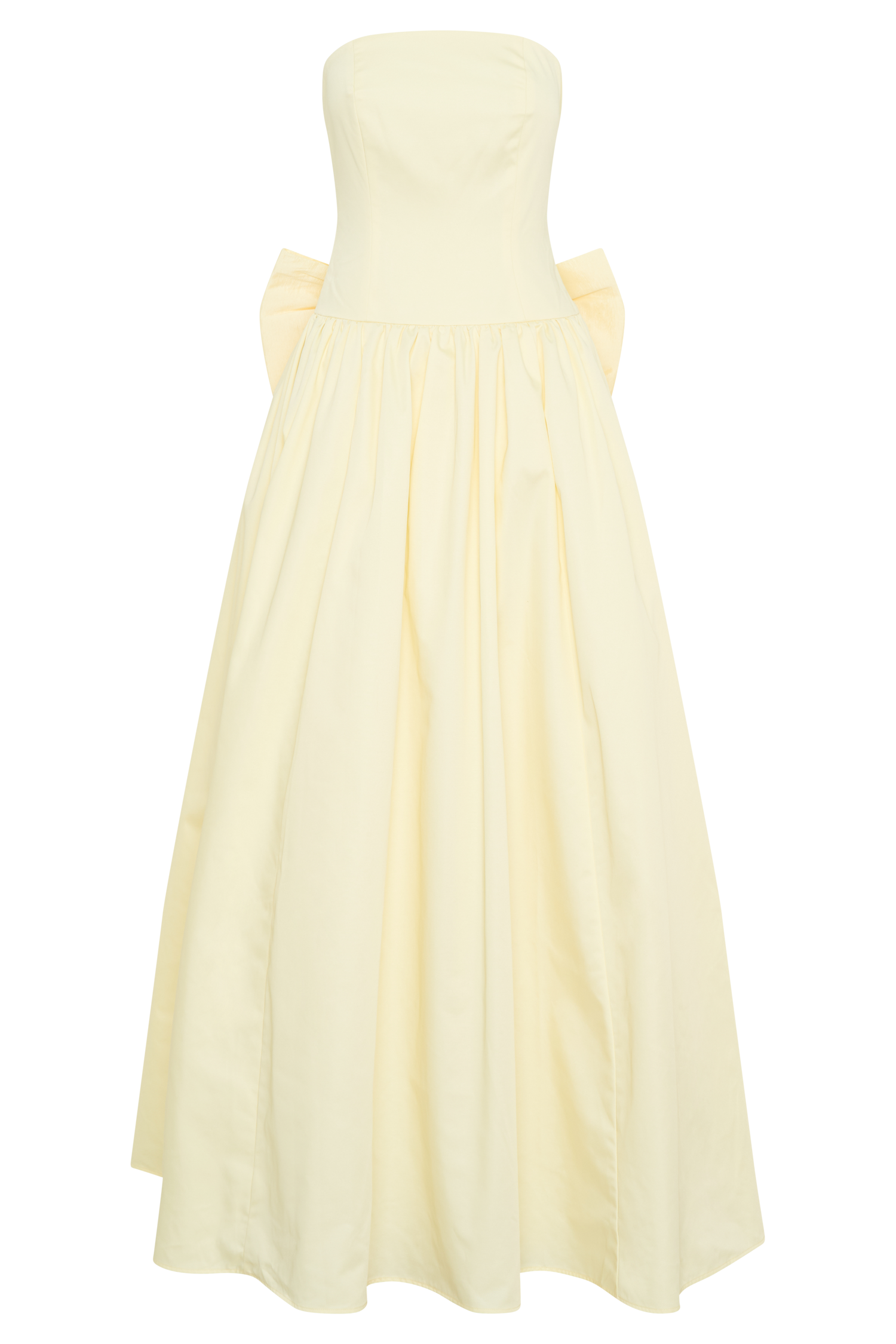 Frances Strapless Bow Maxi Dress - Lemon