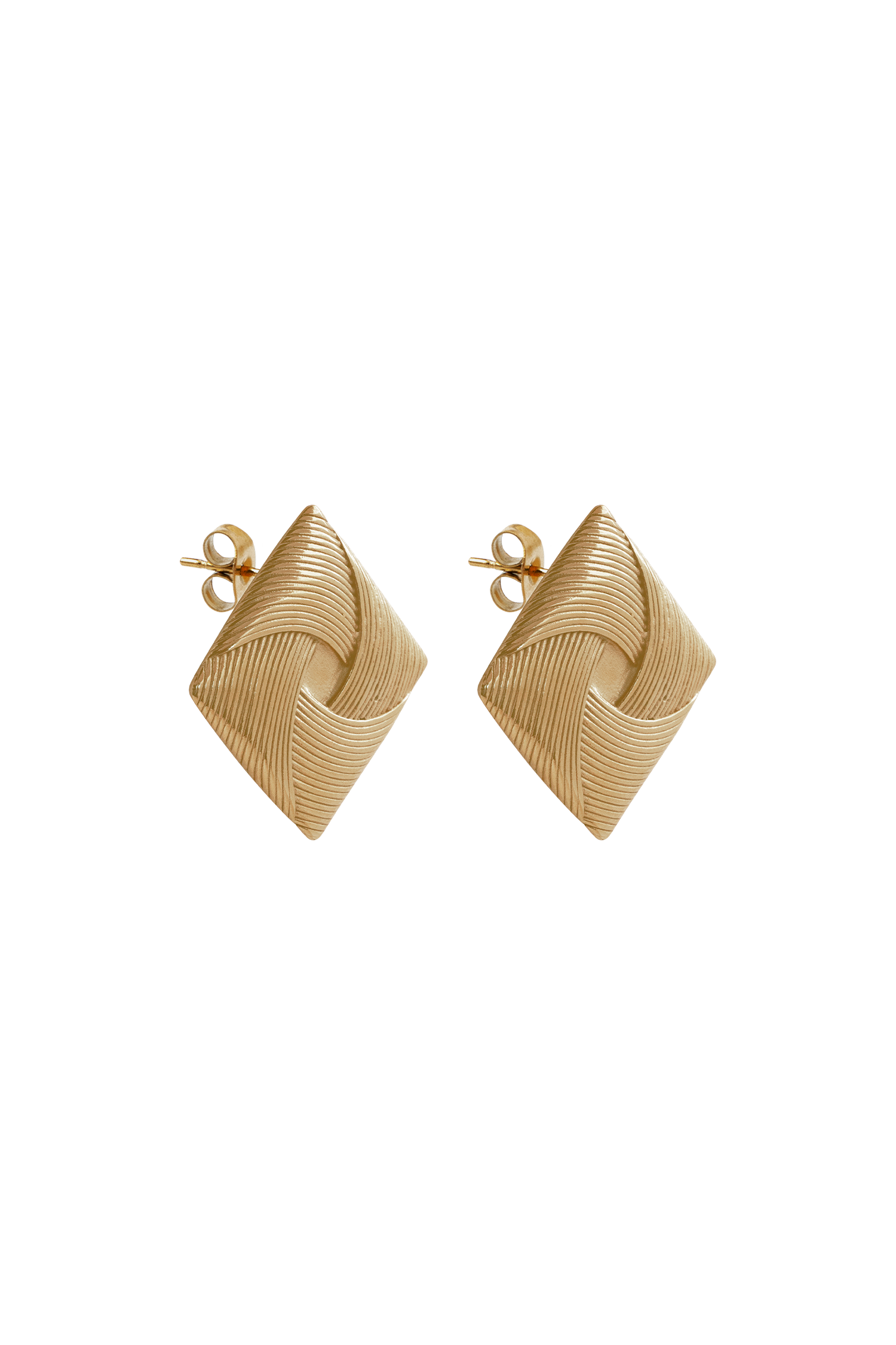 Indira Twisted Square Earrings - Gold
