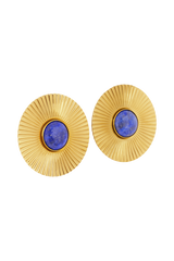 Maisie Round Gemstone Earrings - Gold