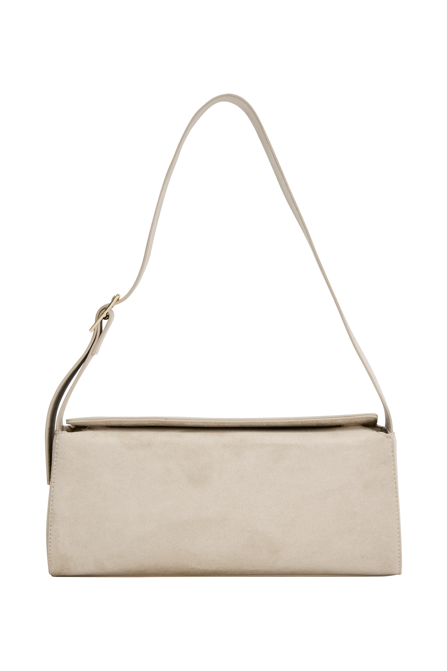 Maria Faux Suede Shoulder Bag - Stone