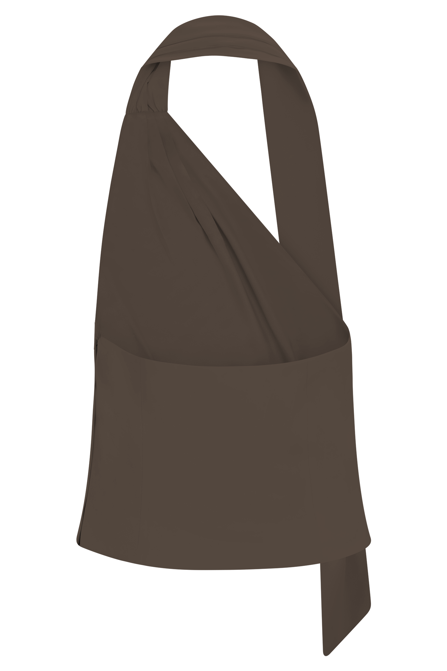 Marina Halter Top With Hardware - Cacao Brown