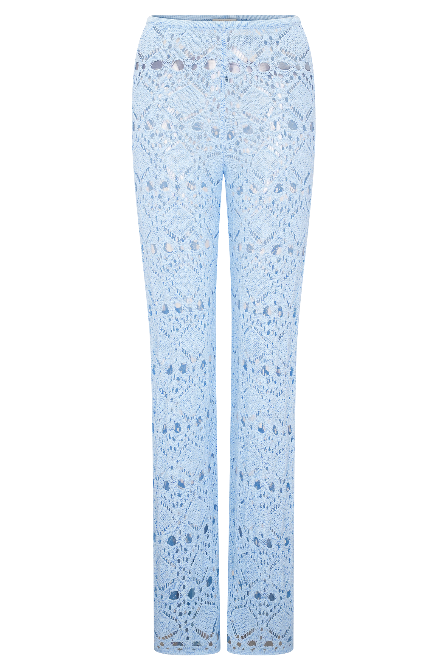 Trena Crochet Knit Pants - Sky Blue